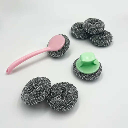 10 nerezových houbiček s rukojetí