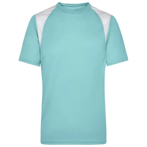 James & Nicholson (Daiber) Pánské běžecké tričko s krátkým rukávem JN397 - Mátová / bílá | M