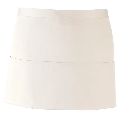 Premier Workwear Krátká číšnická zástěra s kapsami - Bílá