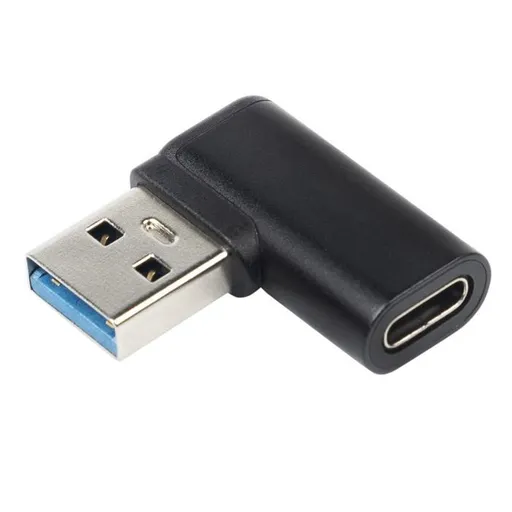 PremiumCord USB redukce USB-C - USB3.0 typ A (F/M), zahnutá 90°