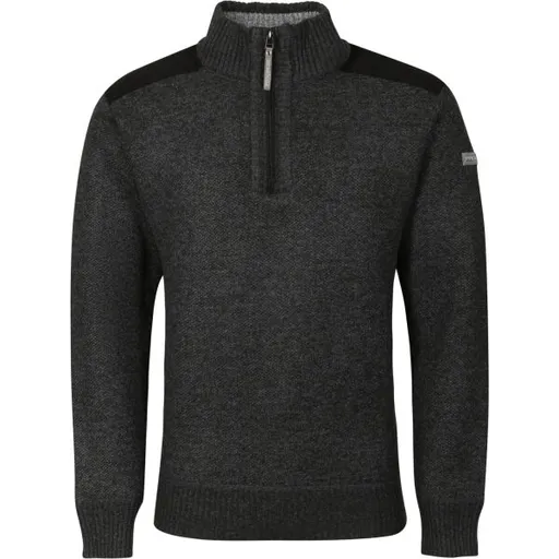 PROGRESS LOFOTEN Pánský svetr s krátkým zipem, černá, velikost