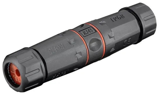 Spojka vodotěsná STP RJ45, Cat5E, Cat6, Cat6A, krytí IP68