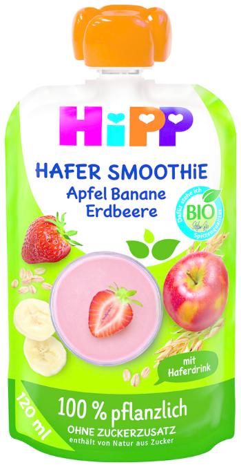 HiPP Smoothie ovesné – Jablko- Jahoda –Banán 100% rostlinné BIO, 120 ml, 1r+