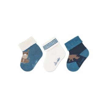 Sterntaler Dětské ponožky 3-Pack Rhino Medium Blue