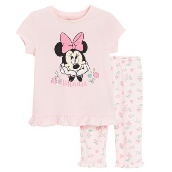 Pyžamo s krátkým rukávem Minnie -světle růžové - 116 LIGHT PINK