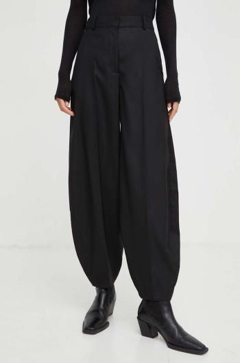 Kalhoty By Malene Birger dámské, černá barva, široké, high waist