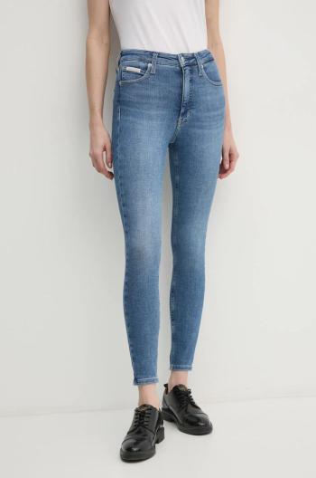 Džíny Calvin Klein Jeans dámské, modrá barva, J20J224522