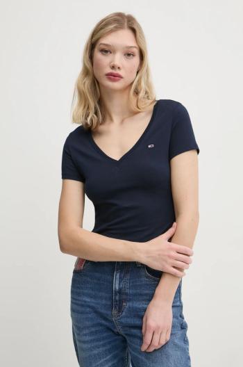 Bavlněné tričko Tommy Jeans tmavomodrá barva, DW0DW20458