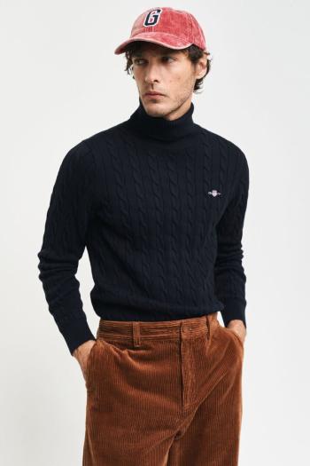 ROLÁK GANT COTTON CABLE TURTLE NECK EVENING BLUE