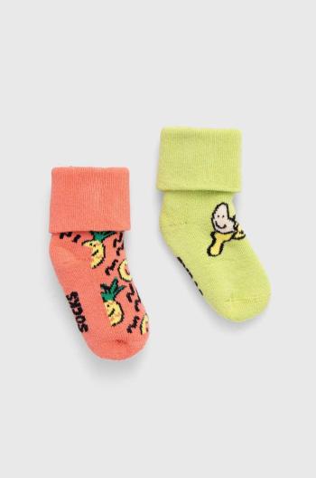 Dětské ponožky Happy Socks Kids Fruits Baby Terry Socks 2-pack žlutá barva