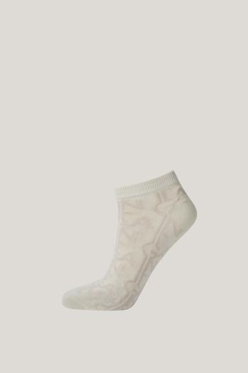 PONOŽKY GANT MONOGRAM INTARSIA ANKLE SOCKS CREAM