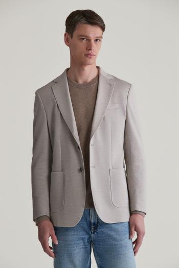 SAKO GANT SLIM TWO-TONED TWILL JERSEY BLAZER CHATEAU GREY