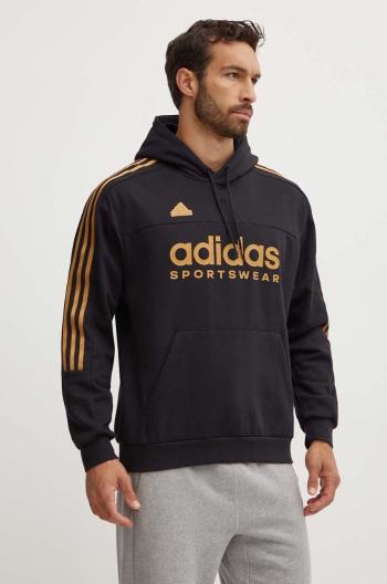 Mikina adidas Tiro pánská, černá barva, s kapucí, s potiskem, IW8869