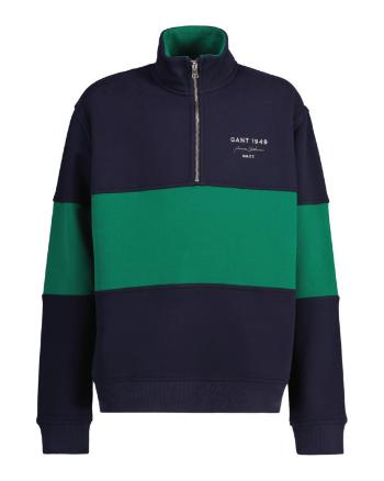 MIKINA GANT COLOR BLOCKED HALF ZIP SWEAT EVENING BLUE