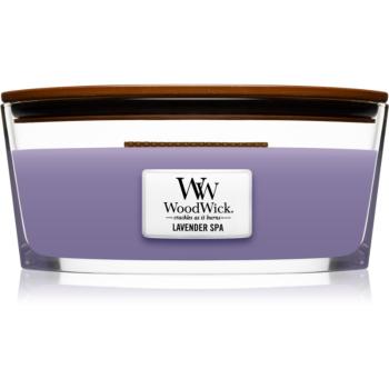 Woodwick Lavender Spa vonná svíčka s dřevěným knotem (hearthwick) 453 g