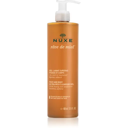 Nuxe Rêve de Miel Face and Body Ultra-Rich Cleansing Gel čisticí gel pro suchou a citlivou pokožku 400 ml