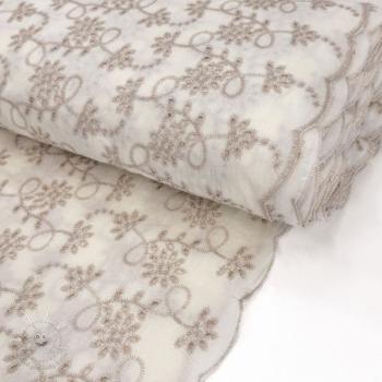 Bavlnená látka EMBROIDERY Lilian ecru