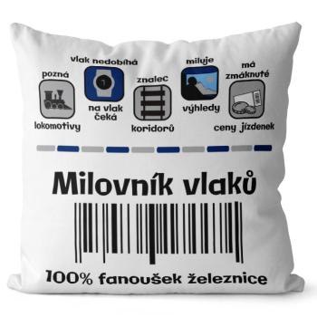 Polštář Milovník vlaků 100% (Velikost: 40 x 40 cm)