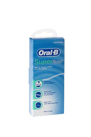 Oral-B Superfloss pro čištění rovnátek, můstků a implantátů, 50 ks