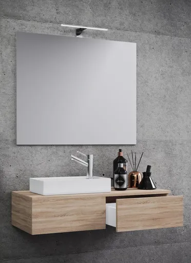 VCM 3dílná umyvadlová skříňka Gudas se zrcadlem, dub sonoma