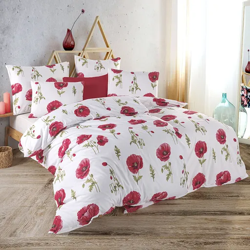 BedTex Bavlněné povlečení Mona červená, 135 x 200 cm, 80 x 80 cm, 135 x 200 cm, 80 x 80 cm