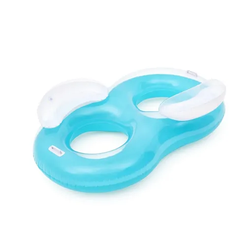 Bestway Nafukovací dvojitý kruh s madly modrý, 171 x 105 x 48 cm