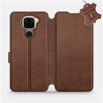 Flip pouzdro na mobil Xiaomi Redmi Note 9 - Hnědé - kožené -  Brown Leather (5903516288854)