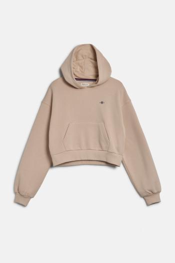 MIKINA GANT SHIELD CROPPED SWEAT HOODIE SOFT OAT