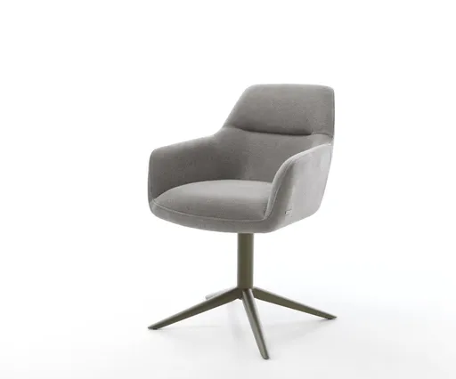 Jídelní židle Pejo-Flex tkanina Měkký šedá křížová podnož