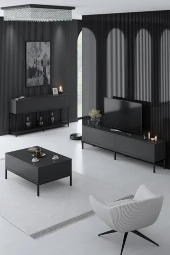 Living Room Furniture Set Lord - Anthracite, Black
