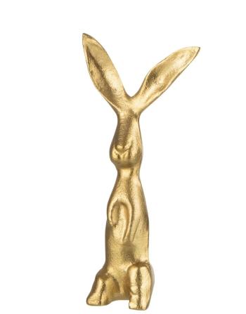 Zlatý raw kovový zajíc Rabbit gold S - 10*5*20cm 30236