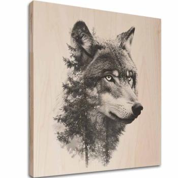Obraz na dreve Varg - Duch škandinávskej divočiny