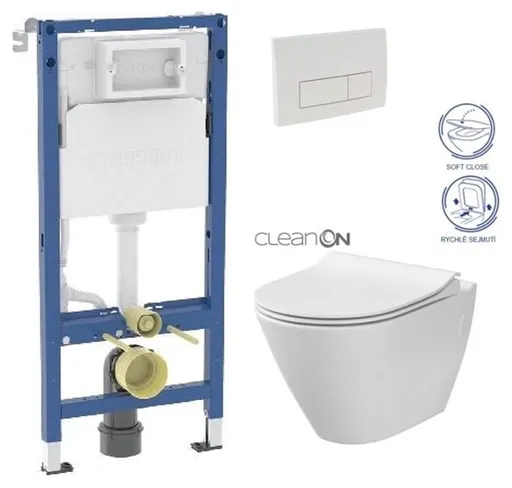 GEBERIT DuofixBasic s bílým tlačítkem DELTA51 + WC CERSANIT CLEANON CITY 458.103.00.2 51BI CI1