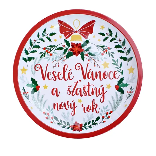 Plechový podnos TORO 26cm veselé vánoce