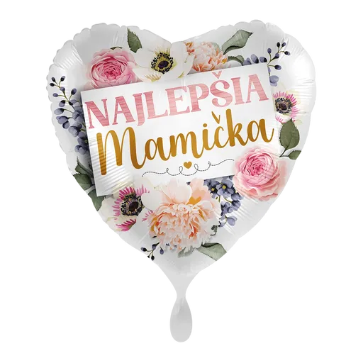 Premioloon Fóliový balón srdce s kvetmi - Najlepšia Mamička