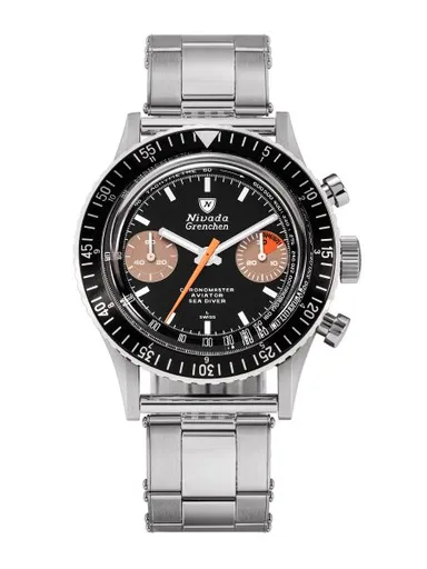 Nivada Grenchen Chronomaster White Orange Boy Inter. Bezel - Manual - Oyster