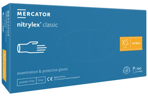 NITRYLEX CLASSIC - Nitrilové rukavice (bez pudru) modré, nesterilní - 100 ks, XL