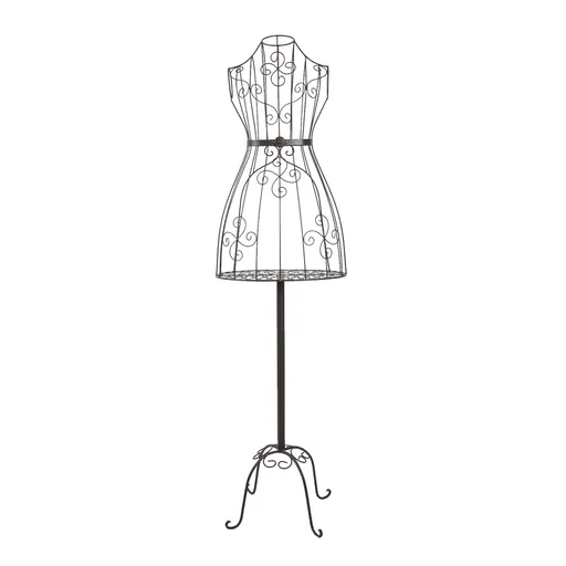 Černá kovová silueta němý sluha - 41*30*152 cm 5Y0862