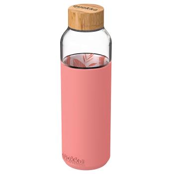 Skleněná lahev na vodu Flow, 660ml, Quokka, pink botanical