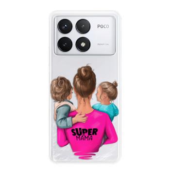 Odolné silikonové pouzdro iSaprio - Super Mama - Boy and Girl - Poco F6 Pro