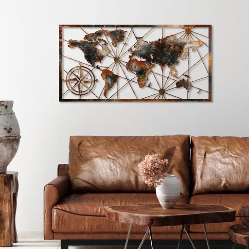Dekorativní kovový doplněk na zeď World Map Large - 3