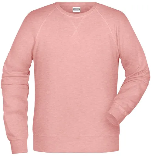 James & Nicholson (Daiber) Pánská mikina bez kapuce z biobavlny 8022 - Růžový melír | L