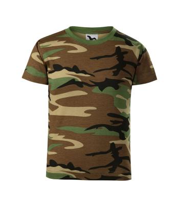 MALFINI Dětské maskáčové tričko Camouflage - Maskáčová hnědá | 158 cm (12 let)