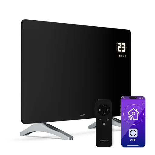 Klarstein Wonderglass infračervený panel | 480 W | 7 - 14 m² | Moderní design skla | 90 x 58 cm