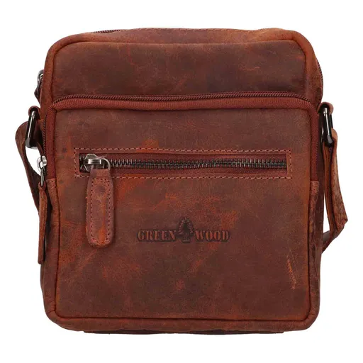 Pánská kožená taška přes rameno Greenwood Otakar - hnědá