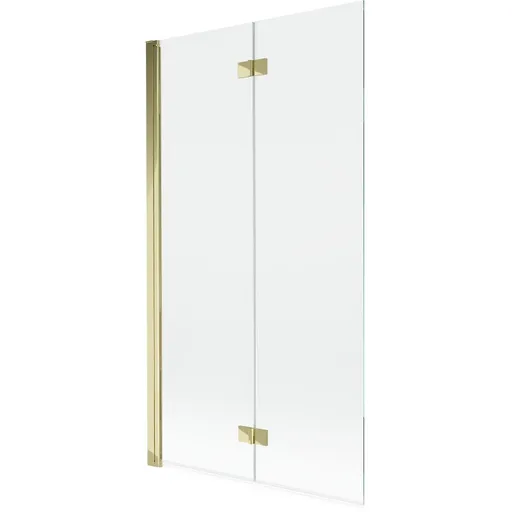 MEXEN MIST vanová zástěna 100x150 cm 6mm 2-s, zlatá, čirá, levá 8A9-100-002-50-00-L