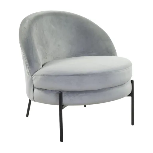 GALET Sametové křeslo - šedá