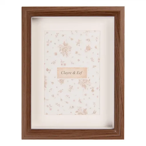 Hnědý dřevěný fotorámeček Baltini - 12*4*17 cm / 10*15 cm Clayre & Eef