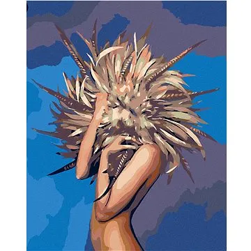 Diamondi - Diamantové malování - SCHOVANÁ ZA PEŘÍČKY, 40x50 cm, Vypnuté plátno na rám (603415B)