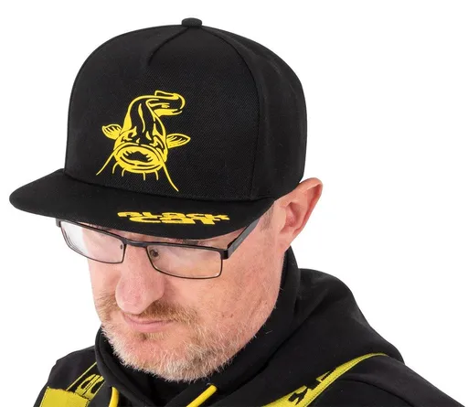 Black Cat Kšiltovka Black Flat Peak Cap,Black Cat Kšiltovka Black Flat Peak Cap